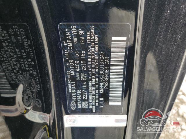 KMHHU6KJ9GU137047 2016 HYUNDAI GENESIS photo no. 12