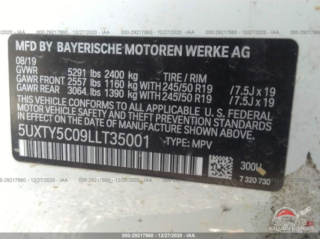 5UXTY5C09LLT35001 2020 BMW X3 photo no. 9
