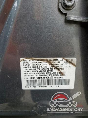 5FNYF3H46AB006205 2010 HONDA PILOT photo no. 14