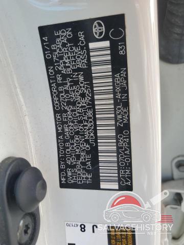 JTDKN3DU8E1792571 2014 TOYOTA PRIUS photo no. 12