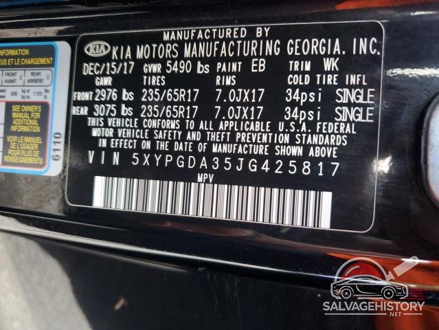 5XYPGDA35JG425817 2018 KIA SORENTO photo no. 13