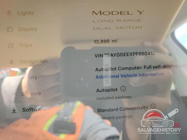 7SAYGDEEXPF660412 2023 TESLA MODEL Y photo no. 9