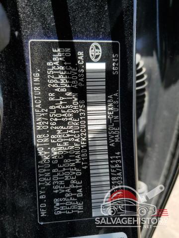 4T1BD1FK2CU013756 2012 TOYOTA CAMRY photo no. 12