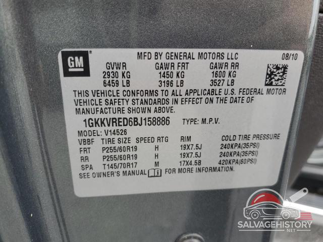 1GKKVRED6BJ158886 2011 GMC ACADIA photo no. 13