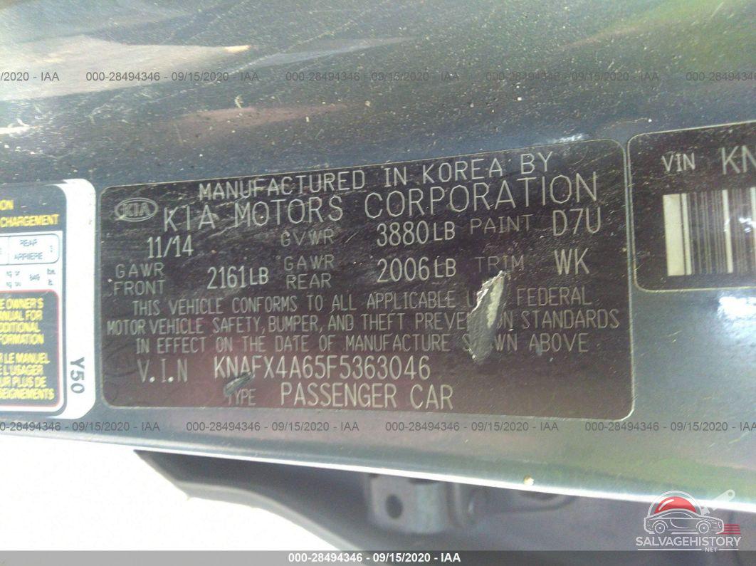 KNAFX4A65F5363046 2015 KIA FORTE photo no. 9