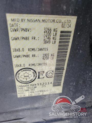 1N6AA0EJ6EN512114 2014 NISSAN TITAN photo no. 12