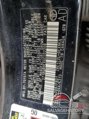 2T1BURHEXGC502208 2016 TOYOTA COROLLA photo no. 12