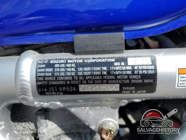 JS1VP52A722106029 2002 SUZUKI SV650 S photo no. 8
