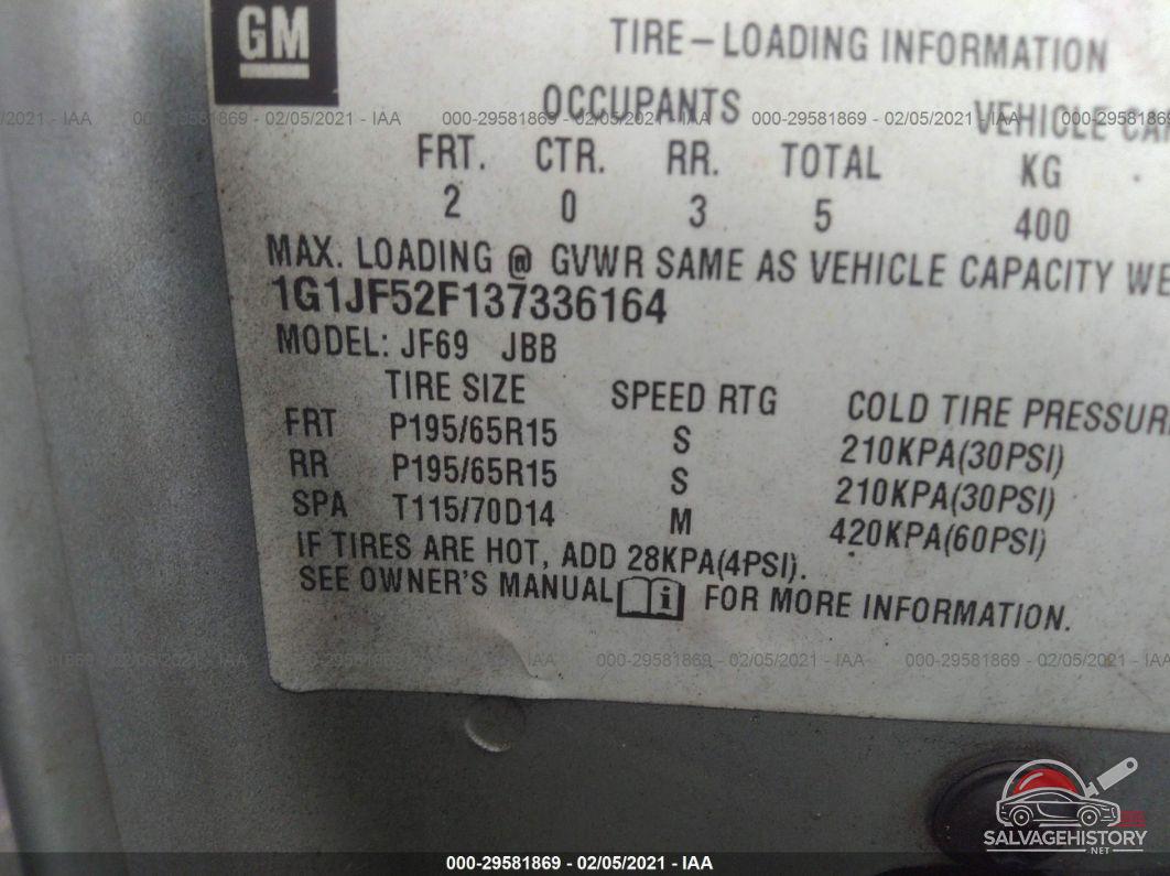 1G1JF52F137336164 2003 CHEVROLET CAVALIER photo no. 9