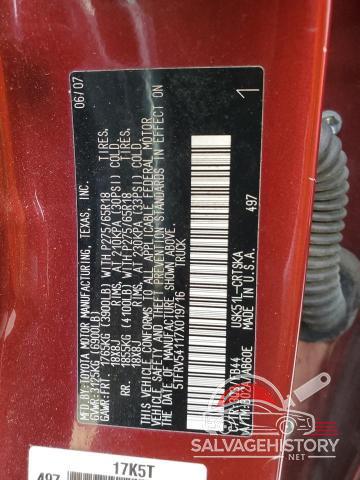 5TFRV54117X019716 2007 TOYOTA TUNDRA photo no. 12