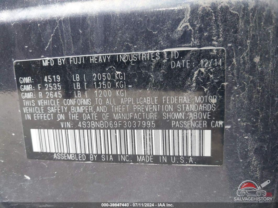 4S3BNBD69F3037995 2015 SUBARU LEGACY photo no. 9