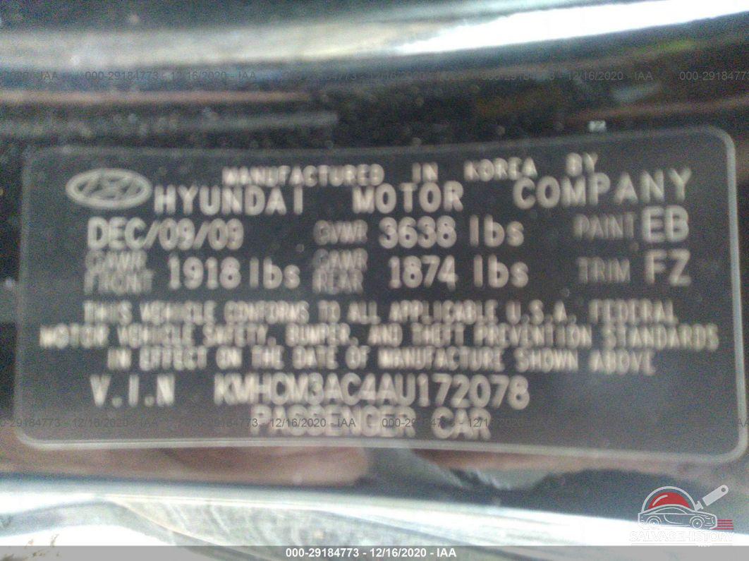 KMHCM3AC4AU172078 2010 HYUNDAI ACCENT photo no. 9