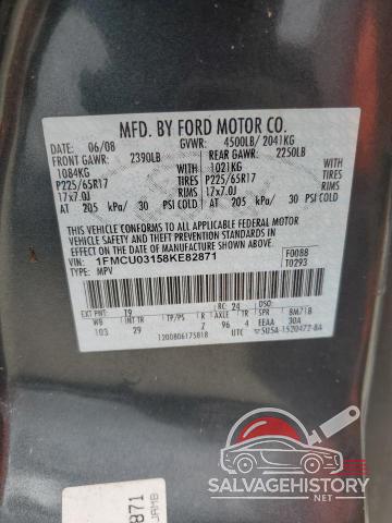 1FMCU03158KE82871 2008 FORD ESCAPE photo no. 13