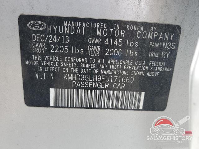 KMHD35LH9EU171669 2014 HYUNDAI ELANTRA photo no. 12