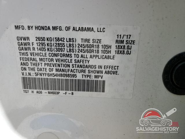 5FNYF6H54HB098595 2017 HONDA PILOT photo no. 14