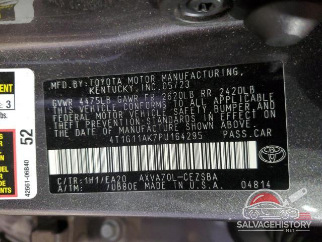 4T1G11AK7PU164295 2023 TOYOTA CAMRY photo no. 12