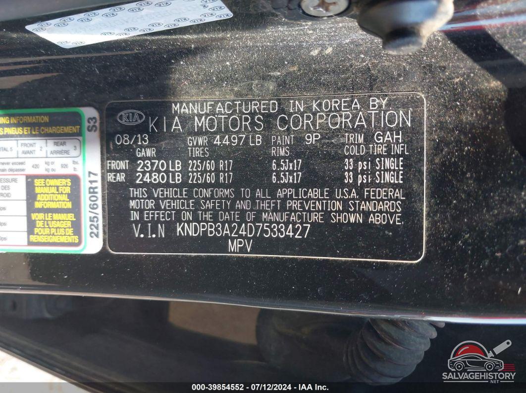 KNDPB3A24D7533427 2013 KIA SPORTAGE photo no. 9