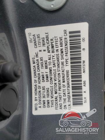 2HGFA1F56AH324990 2010 HONDA CIVIC photo no. 12