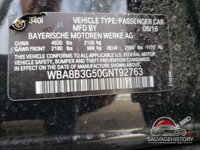 WBA8B3G50GNT92763 2016 BMW 3 SERIES photo no. 13