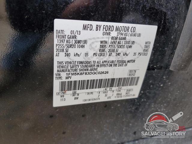 1FM5K8F83DGC02626 2013 FORD EXPLORER photo no. 12