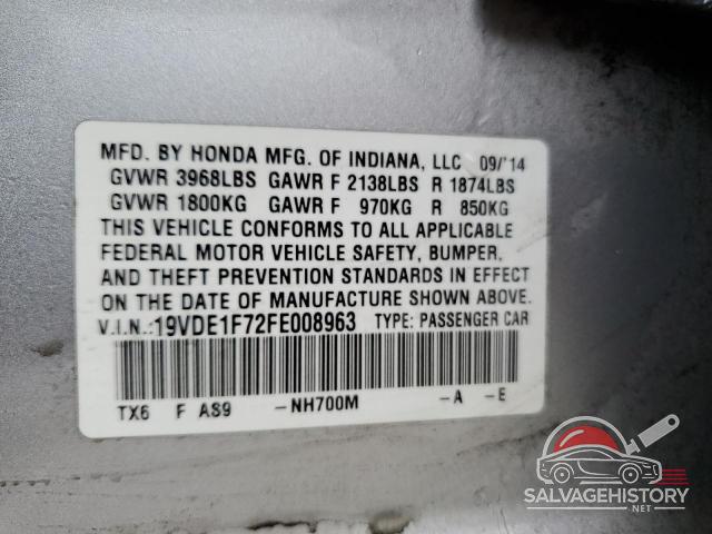 19VDE1F72FE008963 2015 ACURA ILX photo no. 12
