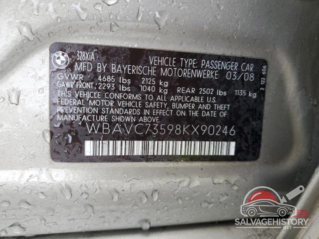 WBAVC73598KX90246 2008 BMW 3 SERIES photo no. 12
