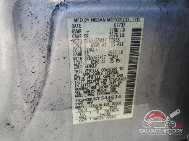 5N1AN08U67C544634 2007 NISSAN XTERRA photo no. 13