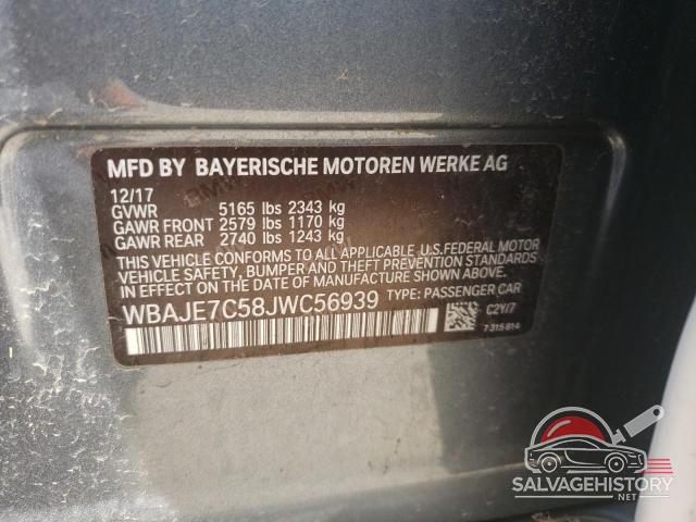 WBAJE7C58JWC56939 2018 BMW 5 SERIES photo no. 12