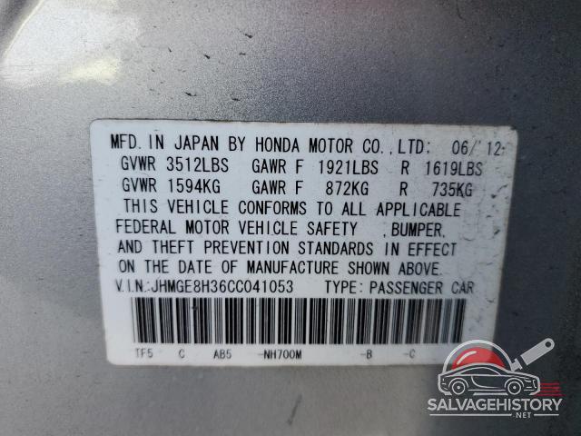JHMGE8H36CC041053 2012 HONDA FIT photo no. 13