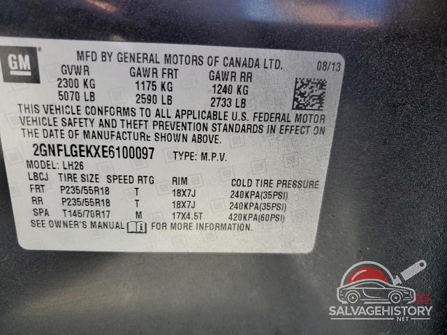 2GNFLGEKXE6100097 2014 CHEVROLET EQUINOX photo no. 12