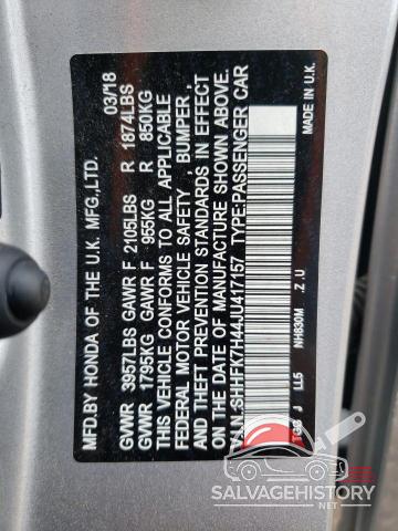 SHHFK7H44JU417157 2018 HONDA CIVIC photo no. 12