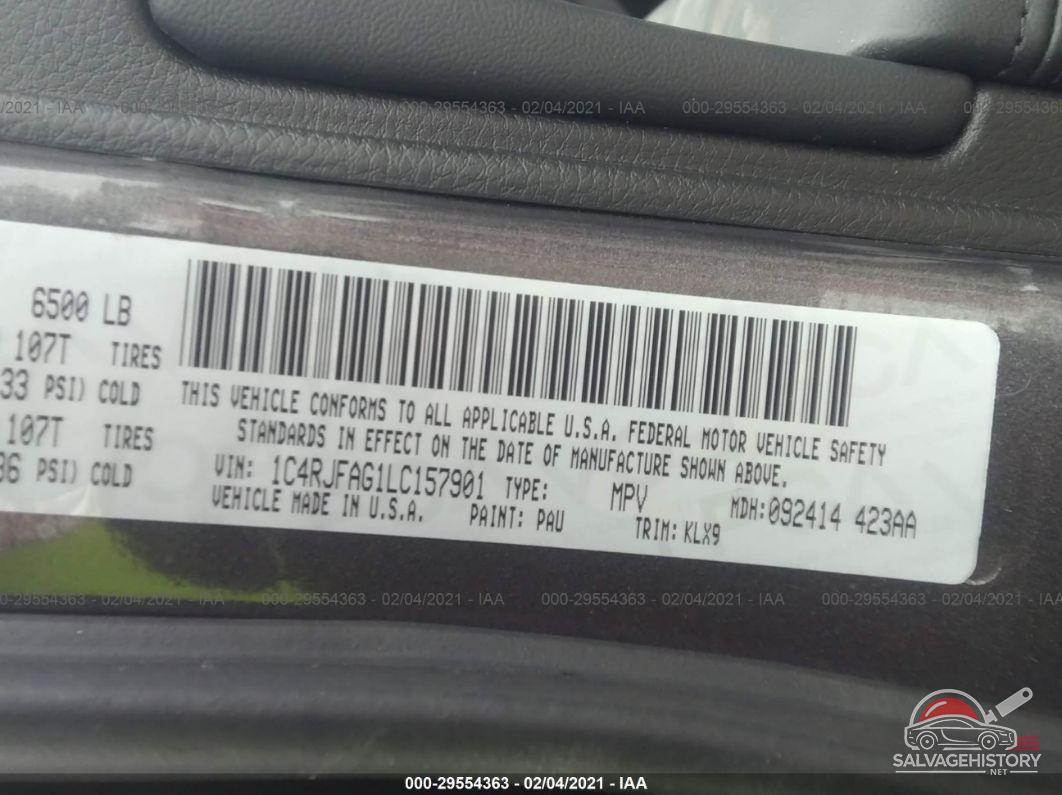 1C4RJFAG1LC157901 2020 JEEP GRAND CHEROKEE photo no. 9