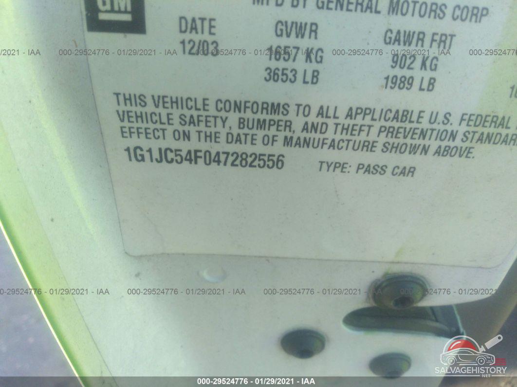 1G1JC54F047282556 2004 CHEVROLET CAVALIER photo no. 9