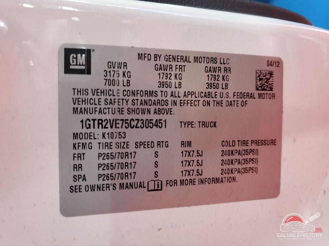 1GTR2VE75CZ305451 2012 GMC SIERRA photo no. 3