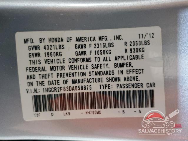 1HGCR2F83DA058875 2013 HONDA ACCORD photo no. 12