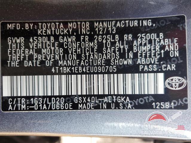 4T1BK1EB4EU090705 2014 TOYOTA AVALON photo no. 13
