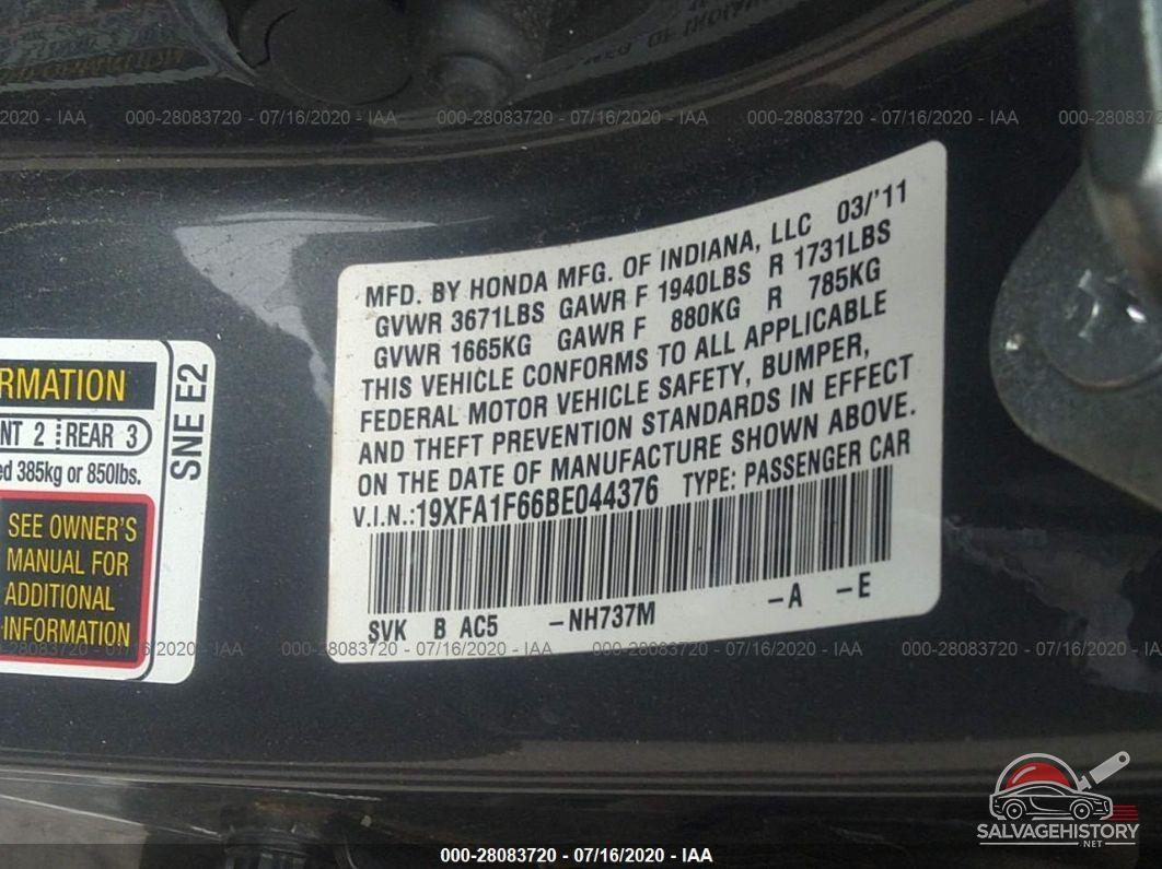 19XFA1F66BE044376 2011 HONDA CIVIC SDN photo no. 9