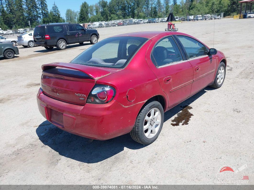 1B3ES56C74D617135 2004 DODGE NEON photo no. 4