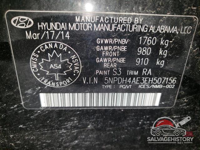 5NPDH4AE3EH507156 2014 HYUNDAI ELANTRA photo no. 13