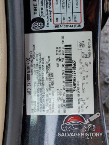 3FAHP08Z89R186651 2009 FORD FUSION photo no. 13