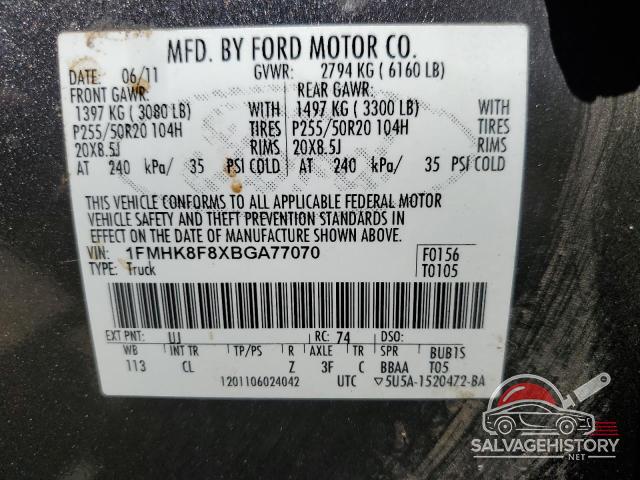 1FMHK8F8XBGA77070 2011 FORD EXPLORER photo no. 13