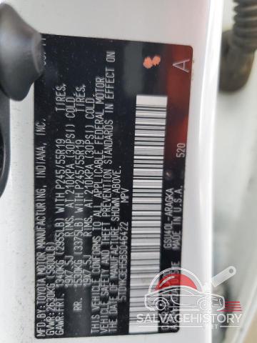 5TDYK3EH5BS046422 2011 TOYOTA HIGHLANDER photo no. 14