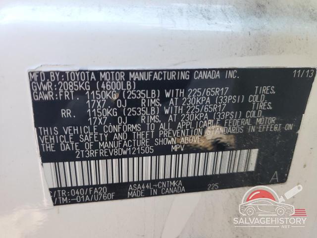 2T3RFREV8DW121505 2013 TOYOTA RAV4 photo no. 13
