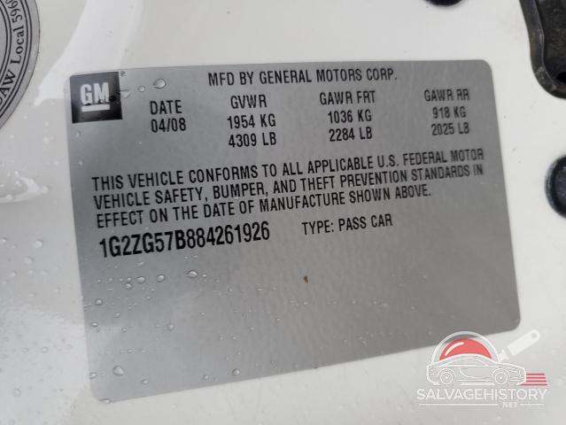 1G2ZG57B884261926 2008 PONTIAC G6 photo no. 12