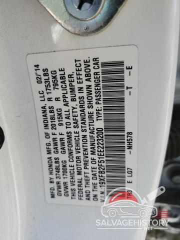19XFB2F51EE223200 2014 HONDA CIVIC photo no. 12