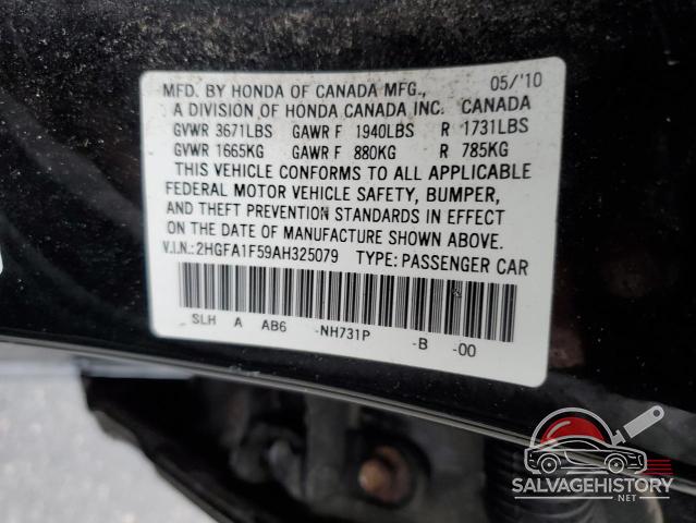 2HGFA1F59AH325079 2010 HONDA CIVIC photo no. 13
