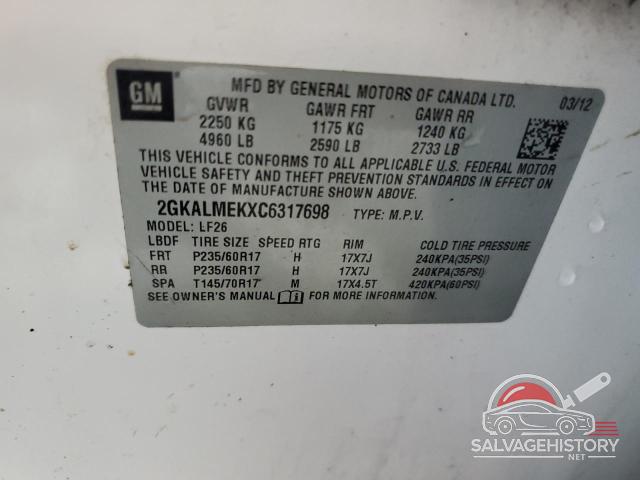 2GKALMEKXC6317698 2012 GMC TERRAIN photo no. 13