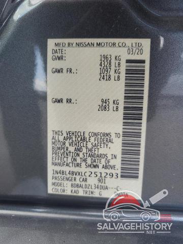 1N4BL4BVXLC251293 2020 NISSAN ALTIMA photo no. 13