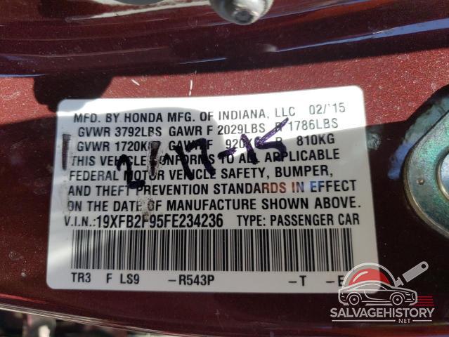 19XFB2F95FE234236 2015 HONDA CIVIC photo no. 12