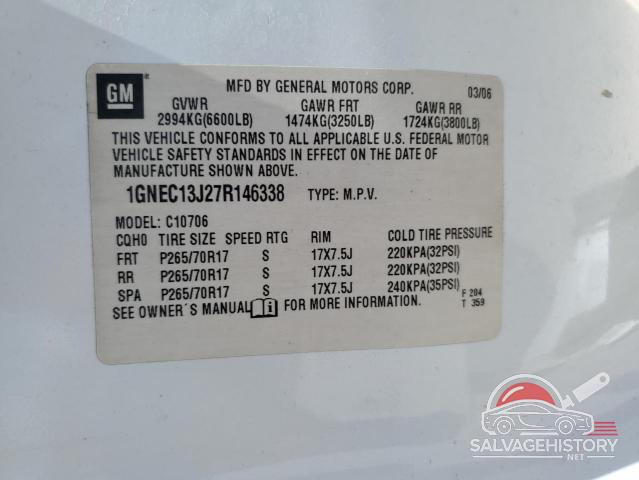 1GNEC13J27R146338 2007 CHEVROLET TAHOE photo no. 14